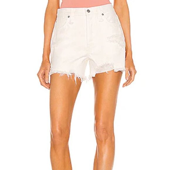 Free People Makai White Denim Shorts